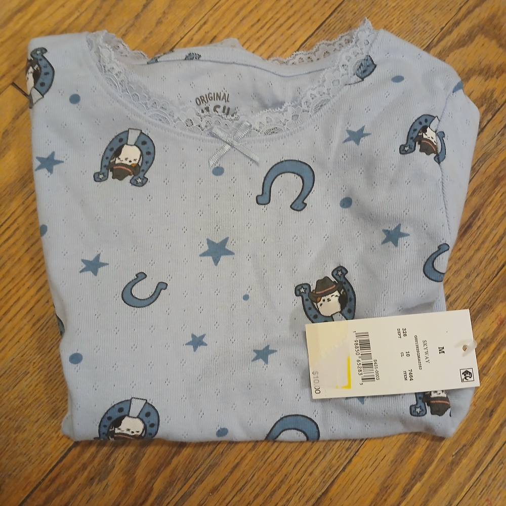Squishmallows Light Blue Nightgown with Stars and Horseshoes
